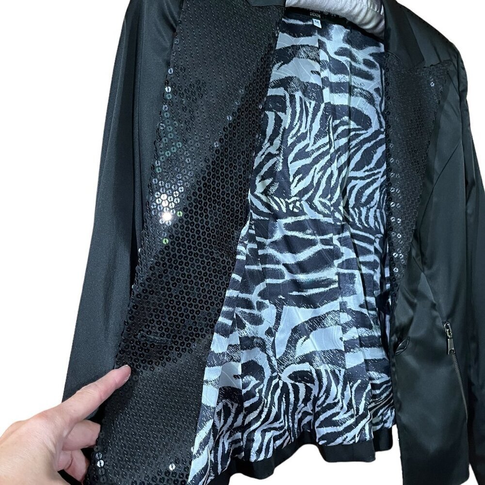 John Richmond Sequined Lapel Black Sateen Blazer Jacket Made in Italy - MINT - Picture 8 of 13